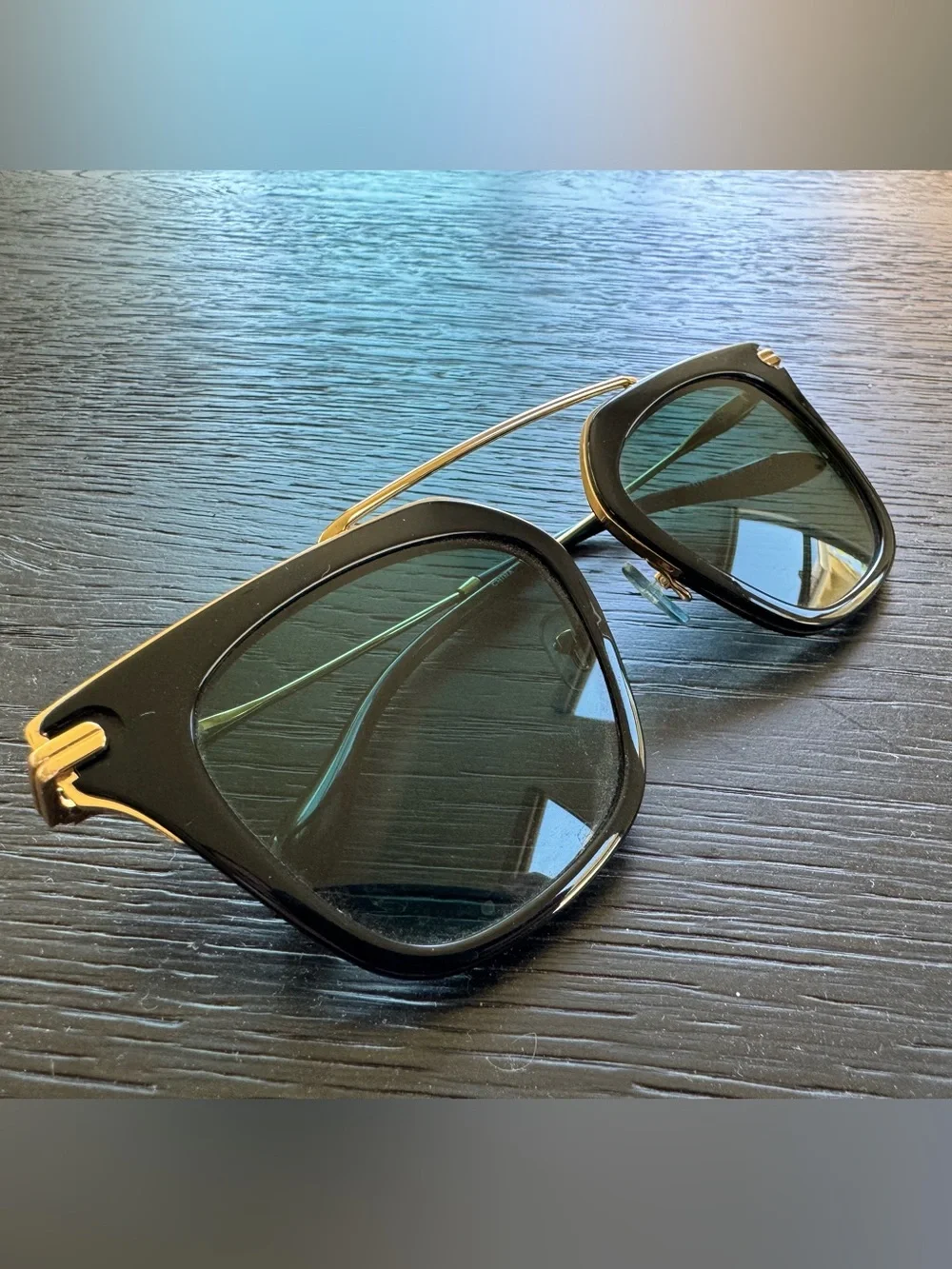 Sonix Black & Gold Square Sunglasses with Dark Lenses